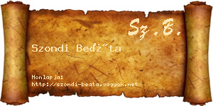 Szondi Beáta névjegykártya