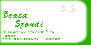 beata szondi business card